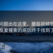 原来问题出在这里，蘑菇视频官网被反复搜索的原因终于找到了